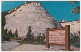 Checkerboard Mesa Zion National Park Utah Vintage Postcard Unposted - £3.85 GBP