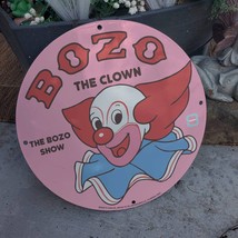 Vintage 1967 Bozo &#39;&#39;The Clown&#39;&#39; Circus Show Porcelain Gas &amp; Oil Pump Sign - £99.55 GBP
