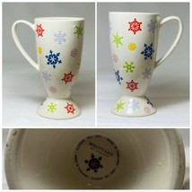 Whittard of Chelsea Sledding Hill Coffee Mug Holiday 2005 Snowflake Pedestal Cup - £17.13 GBP