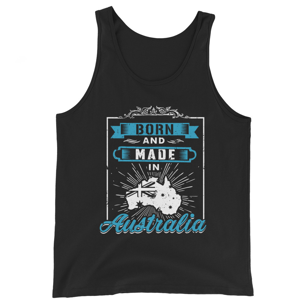 Australia Day Australian Flag Shirt   Born and Made in Australia Unisex Tank Top