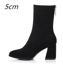 JIANBUDAN 2021 new autumn ankle boots Fashion women&#39;s Stretch boots Flock Leathe - £40.75 GBP