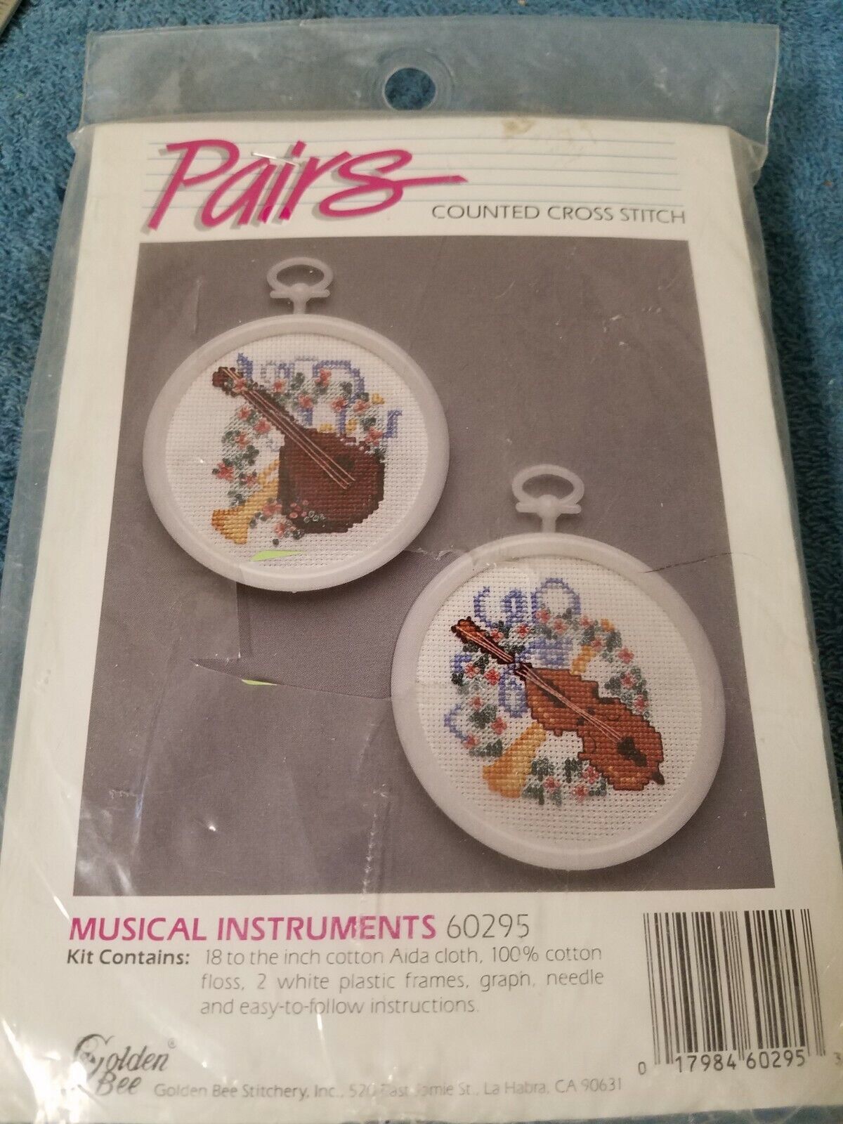Primary image for GOLDEN BEE STITCHERY PAIRS COUNTED CROSS STITCH Musical Instruments #60295