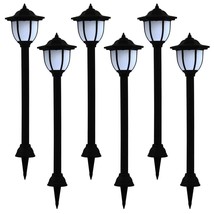 vidaXL Solar Lamp Set of 6 Black Polypropylene Outdoor Lighting with Motion - €124,09 EUR