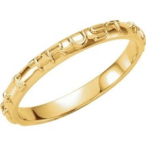 Authenticity Guarantee 
14k Gold Jesus I Trust in You Prayer Ring - £313.75 GBP+