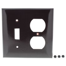 Wall Plate, 1-Toggle &amp; 1-Duplex, Urea, Brown - $408.70 MXN