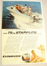 1959 Evinrude Color Ad New 75 HP Starflite II Outboard Motor Milwaukee, Wisc. - £6.27 GBP