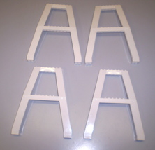 4 Used LEGO White Support Crane Stand Double 2635 Airport 7690 - 6597 - ... - $19.95