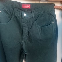 Venezia Jeans Women&#39;s Size 16 Green Denim Straight leg Pants High Rise - £21.87 GBP