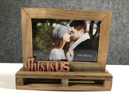 MCS 4x6 in Wooden Photo Frame Cute Anniversary Gift Glass Pane Brown 10x15 cm - £9.45 GBP