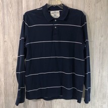 Aeropostale Polo Shirt Adult Large Blue White Striped Long Sleeve Mens H... - $11.88