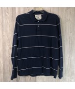 Aeropostale Polo Shirt Adult Large Blue White Striped Long Sleeve Mens H... - £9.41 GBP