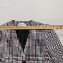 Calvin Klein RN#54163 Women’s Gray 2-Button Plaid Cropped Blazer Jacket Size 6 image 6