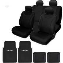 For Jeep New Black Flat Cloth Car Truck Seat Covers With Mats Full Set - £39.47 GBP