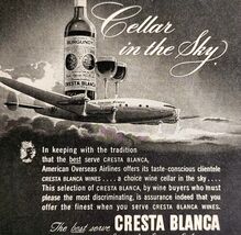1947 Cresta Blanca American Overseas Airlines Advertisement Wine Aviatio... - $28.01 CAD