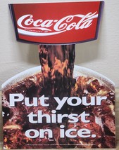 Vintage 1993 Put Your Thirst On Ice Double Sided Window Sticker Coca Cola NOS - £5.99 GBP