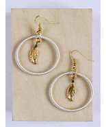 Serene Leaf Loop Earrings Hand Made By Survivors In India Benefits Freed... - $12.00