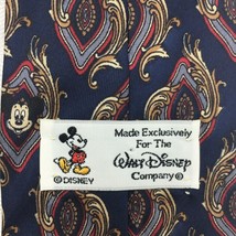 Disney Mickey Mouse Necktie Hidden Mickey Navy Blue Paisley 57 inches 145 cm - £12.79 GBP