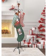 Christmas Stocking Holder Stand for 6 Stockings - Metal, Black, Freestan... - $58.98