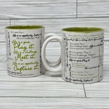 Gibson Mugs Motivational Saying White Green Life Is 12 Oz Coffee Tea Inspiration - £18.50 GBP