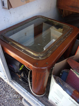 Vintage Maritime Nautical Antique porthole Table, solid teak frame and legs - £917.78 GBP