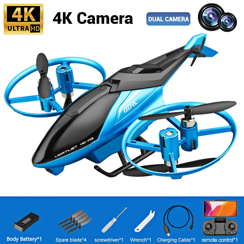 NEW M3 Rc Helicopter 4K HD Camera 6CH Aerobatics Altitude Hold 2.4G Remote - £43.03 GBP