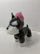 HK City Toys small plush Schnauzer gray puppy dog stuffed animal  - £11.72 GBP