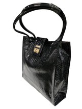 St John  Black  Patent Vegan Leather Shoulder blBag / Tote NEW - £59.21 GBP