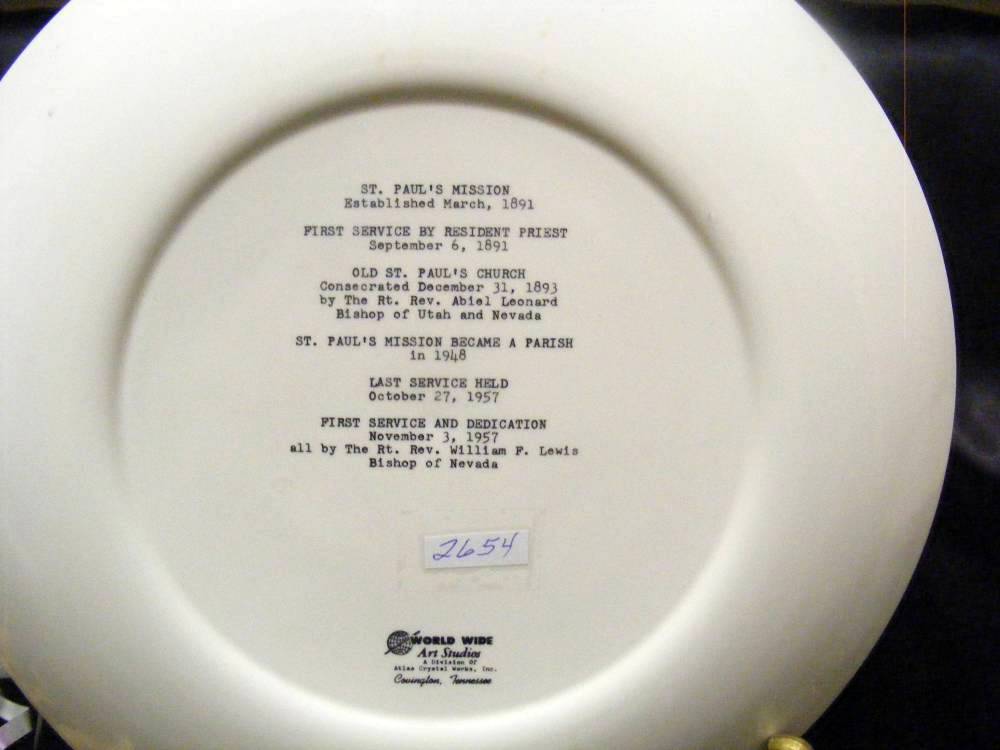 2654 antique st pauls episcopal church commemorative plate collector