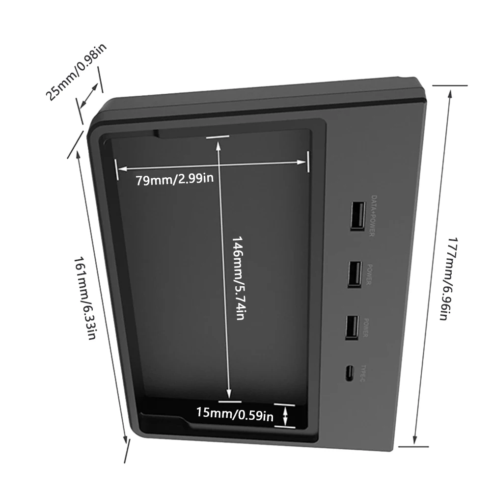 5 In 1 USB Hub Ports Car Accessory Storage Interior Organizers For Tesla Model - £30.39 GBP