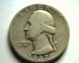 1937 WASHINGTON QUARTER FINE / VERY FINE F/VF NICE ORIGINAL COIN BOBS COINS - $12.00