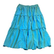 Two-Twenty Collection Vintage Square Skirt Blue Med Pt  Long Mid Length Petite - $18.69