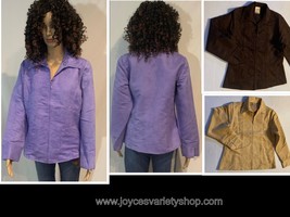 Gabrielle Rohde-Royce Micro Suede Jacket Front Zipper Many Colors &amp; Sizes - $13.99