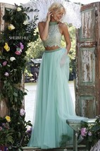 Authentic SHERRI HILL Lt Green 6 Long Gown Formal Prom Pageant Dress #32347 - £271.00 GBP