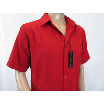 Men Short Sleeves Sports Shirt by BASSIRI Light Weight Soft Microfiber 60021 Red image 4