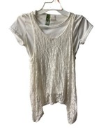 Lovebips Tank Top Girls Size M  With Mock T Layered Tunic Length Cream - £5.15 GBP