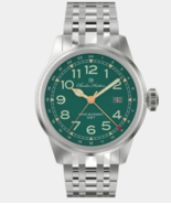 Charles Hutton Watches GMT 81761-9I Stainless Steel Green Face Watch - €275,96 EUR