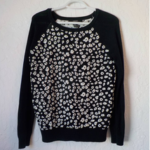 Forever 21 Size Small Animal Print Knit Sweater Black &amp; White Pullover C... - £6.17 GBP