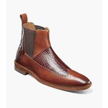 Stacy Adams Garza Wingtip Chelsea Boot Leather Cognac 25782-221 image 7