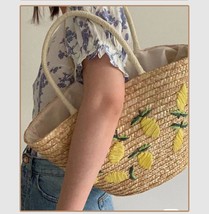 Ulder bag for summer straw woven holiday beach bag 2022 new simple alphabet embroidered thumb200