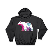 Polar Bear Colorful Tribal : Gift Hoodie Wild Animals Wildlife Fauna Safari Spec - £27.26 GBP