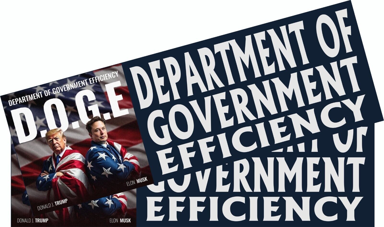 DOGE Department of Government Efficiency Bumper Sticker/Magnet Pair Trum... - $5.93+