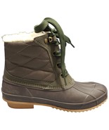 Khombu Zany Waterproof Duck Boots Womens Sz 7 Grey Green Synthetic Faux ... - $46.39