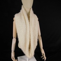 Candies White Loop Infinity Scarf 8&quot; x 30&quot; Muffler Fuzzy - £11.93 GBP
