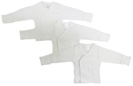 Unisex 100% Cotton Long Sleeve Side Snap With Mittens - 3 Pack Newborn - £10.36 GBP