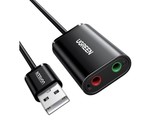 UGREEN USB to Audio Jack Sound Card Adapter with Dual TRS 3-Pole 3.5mm H... - $27.99