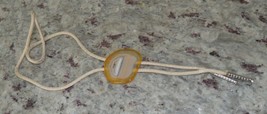 Polished Stone Bolo Tie w Hole in center, 17” Long, Yellow - £7.85 GBP