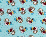 Flannel Dogs Puppy Puppies Pets Animals Turquoise Flannel Fabric BTY D28... - $9.95