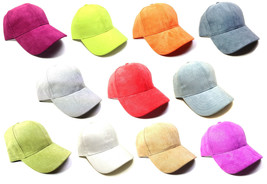 Pastel Solid Blank Suede Dad Hat Curved Bill Cap Buckle Adjustable Summer Retro - £7.07 GBP