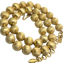 Vtg Monet Textured Goldtone Ball Bead On Chain Single Strand Necklace 17” - £31.69 GBP