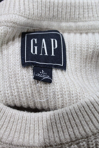 Men&#39;s Gap Shaker Crewneck Cotton Sweater Ribbed Pullover Stone Large Tall - $14.83